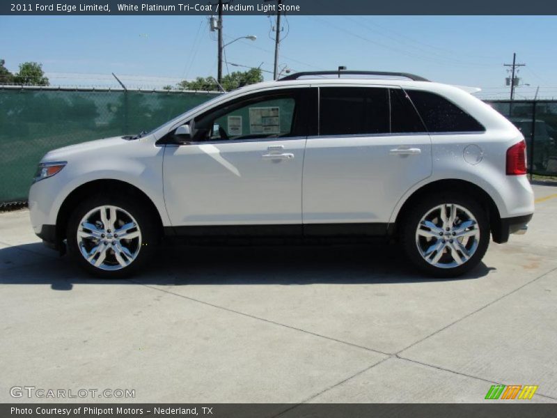 White Platinum Tri-Coat / Medium Light Stone 2011 Ford Edge Limited