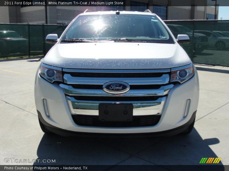 White Platinum Tri-Coat / Medium Light Stone 2011 Ford Edge Limited