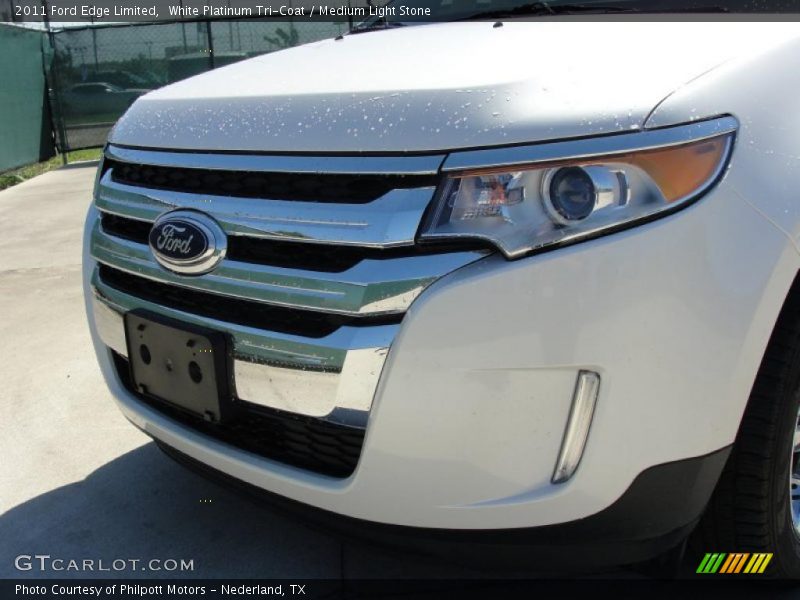 White Platinum Tri-Coat / Medium Light Stone 2011 Ford Edge Limited