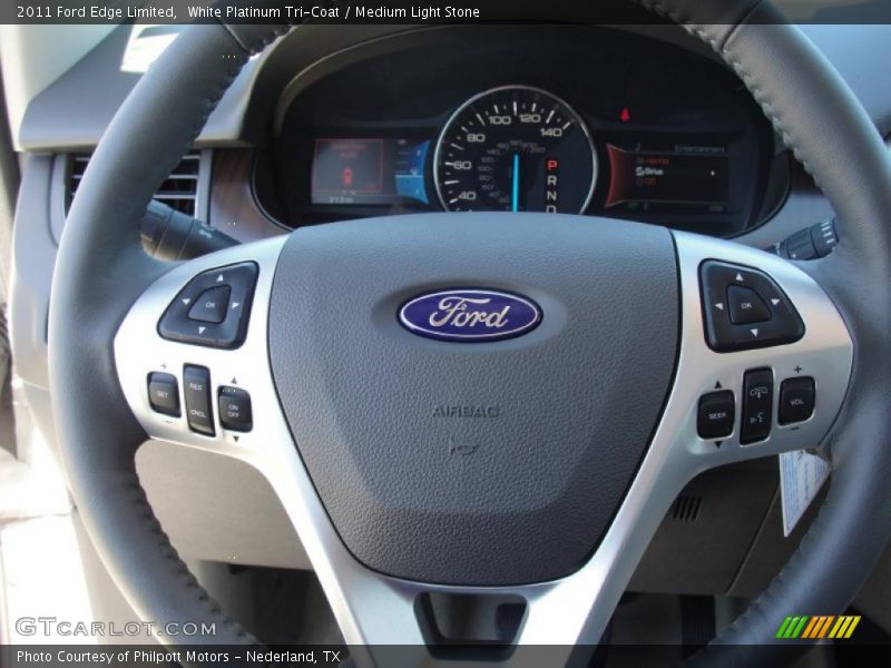 White Platinum Tri-Coat / Medium Light Stone 2011 Ford Edge Limited