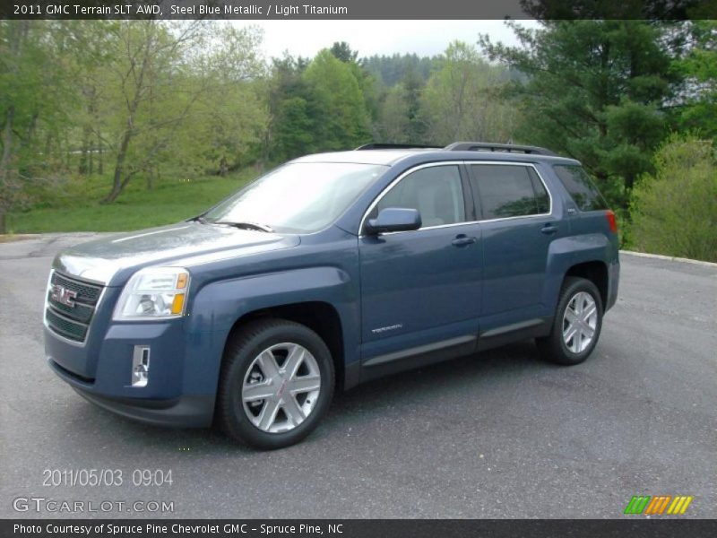 Steel Blue Metallic / Light Titanium 2011 GMC Terrain SLT AWD