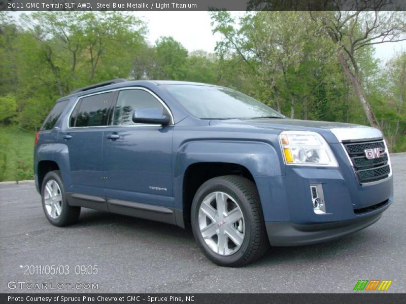 Steel Blue Metallic / Light Titanium 2011 GMC Terrain SLT AWD