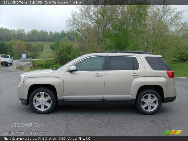 Gold Mist Metallic / Jet Black 2011 GMC Terrain SLE AWD