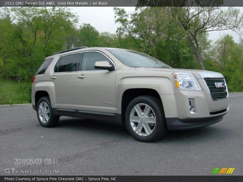 Gold Mist Metallic / Jet Black 2011 GMC Terrain SLE AWD