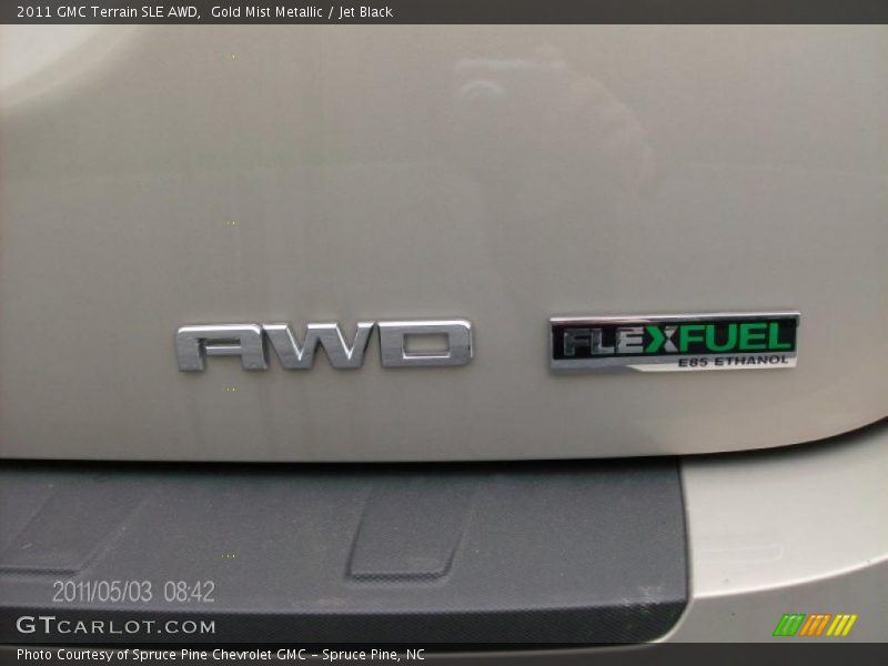 Gold Mist Metallic / Jet Black 2011 GMC Terrain SLE AWD