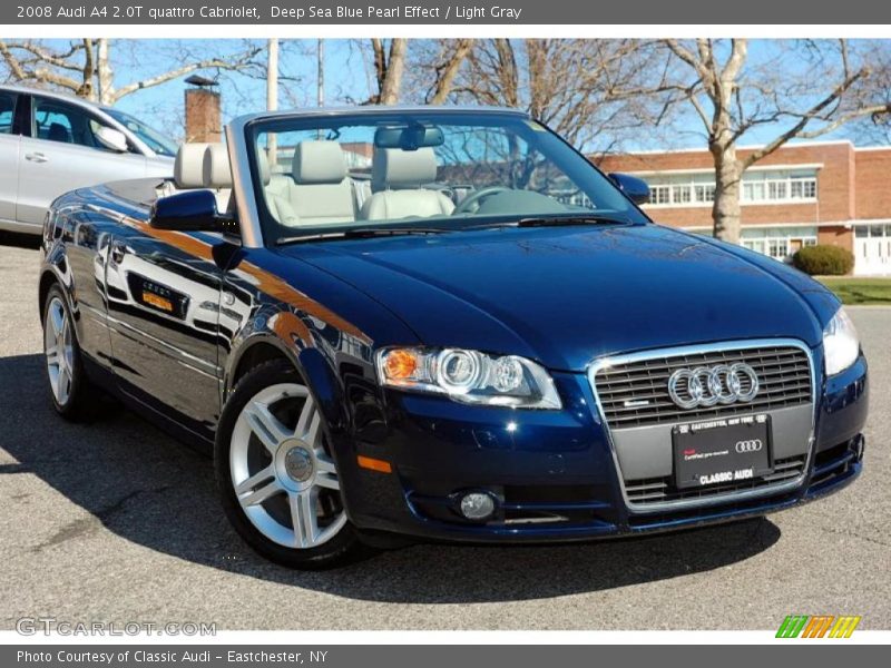 Deep Sea Blue Pearl Effect / Light Gray 2008 Audi A4 2.0T quattro Cabriolet