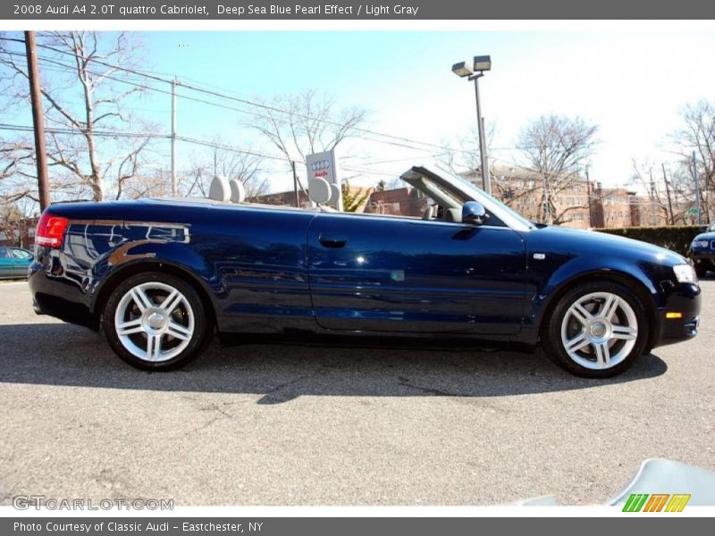 Deep Sea Blue Pearl Effect / Light Gray 2008 Audi A4 2.0T quattro Cabriolet