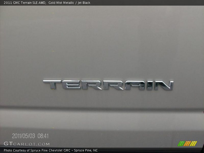 Gold Mist Metallic / Jet Black 2011 GMC Terrain SLE AWD