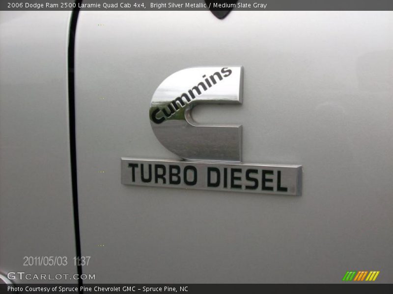 Bright Silver Metallic / Medium Slate Gray 2006 Dodge Ram 2500 Laramie Quad Cab 4x4