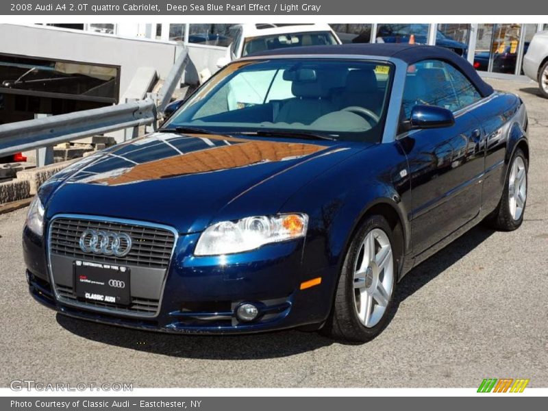 Deep Sea Blue Pearl Effect / Light Gray 2008 Audi A4 2.0T quattro Cabriolet