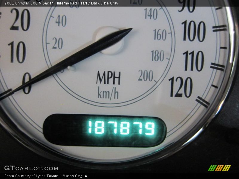 Inferno Red Pearl / Dark Slate Gray 2001 Chrysler 300 M Sedan