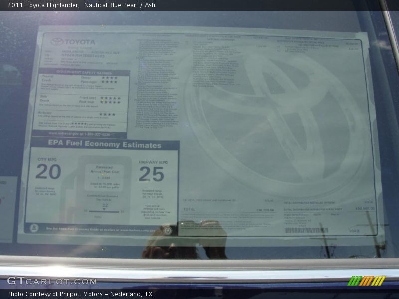 Nautical Blue Pearl / Ash 2011 Toyota Highlander