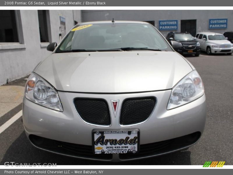 Liquid Silver Metallic / Ebony Black 2008 Pontiac G6 Sedan