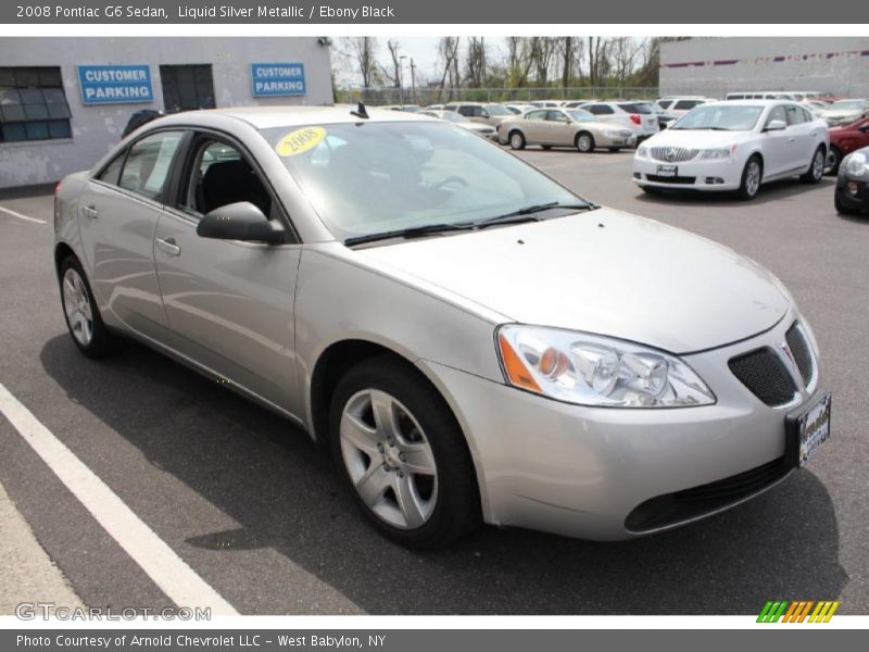 Liquid Silver Metallic / Ebony Black 2008 Pontiac G6 Sedan