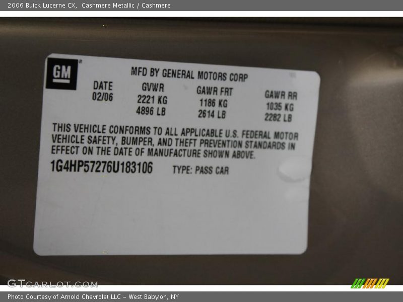 Cashmere Metallic / Cashmere 2006 Buick Lucerne CX
