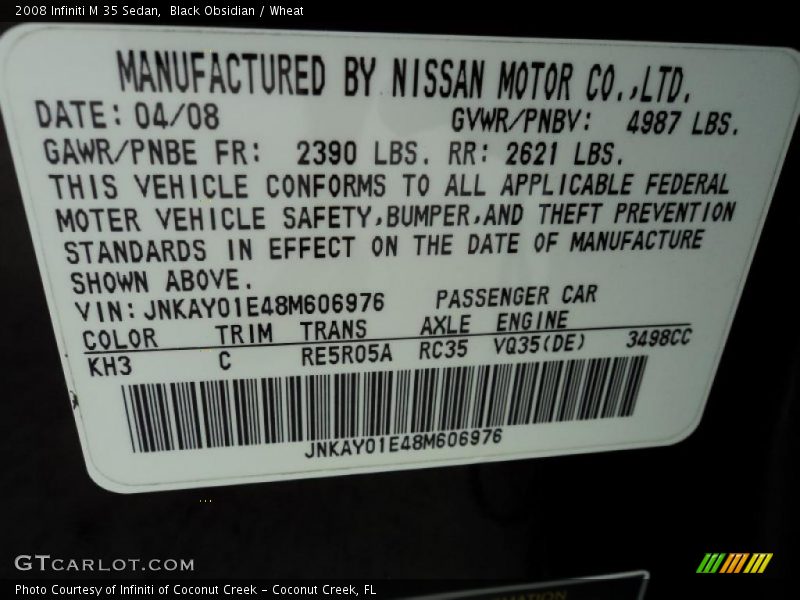 Black Obsidian / Wheat 2008 Infiniti M 35 Sedan