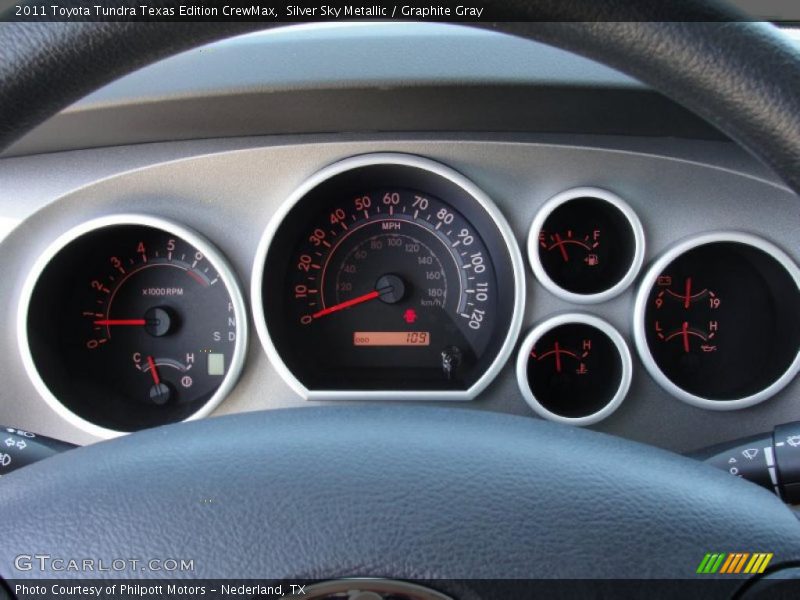 Silver Sky Metallic / Graphite Gray 2011 Toyota Tundra Texas Edition CrewMax