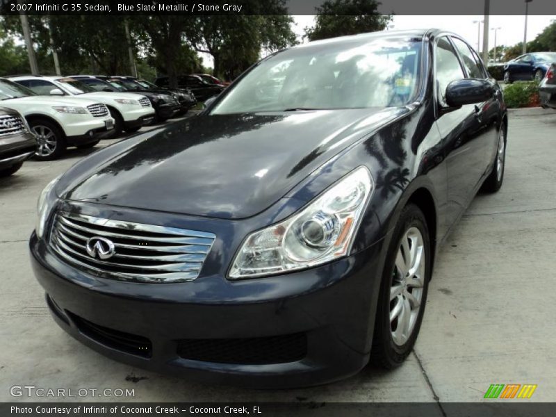Blue Slate Metallic / Stone Gray 2007 Infiniti G 35 Sedan