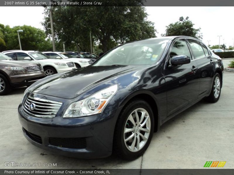 Blue Slate Metallic / Stone Gray 2007 Infiniti G 35 Sedan