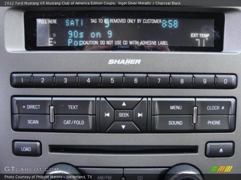 Controls of 2012 Mustang V6 Mustang Club of America Edition Coupe