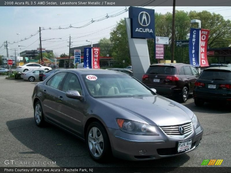 Lakeshore Silver Metallic / Taupe 2008 Acura RL 3.5 AWD Sedan