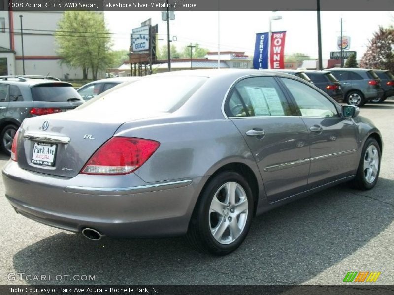 Lakeshore Silver Metallic / Taupe 2008 Acura RL 3.5 AWD Sedan