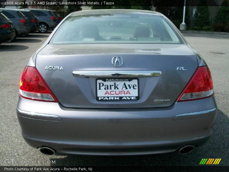 Lakeshore Silver Metallic / Taupe 2008 Acura RL 3.5 AWD Sedan