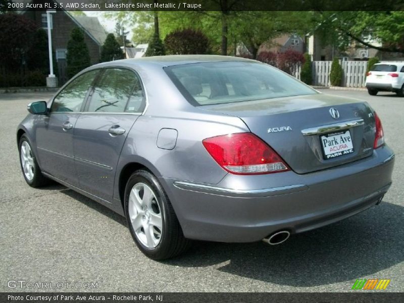 Lakeshore Silver Metallic / Taupe 2008 Acura RL 3.5 AWD Sedan