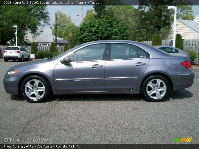 Lakeshore Silver Metallic / Taupe 2008 Acura RL 3.5 AWD Sedan