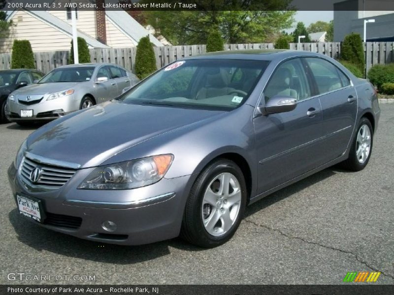 Lakeshore Silver Metallic / Taupe 2008 Acura RL 3.5 AWD Sedan