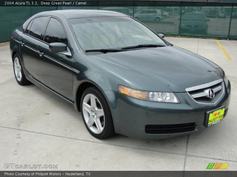 Deep Green Pearl / Camel 2004 Acura TL 3.2