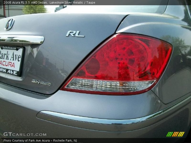 Lakeshore Silver Metallic / Taupe 2008 Acura RL 3.5 AWD Sedan
