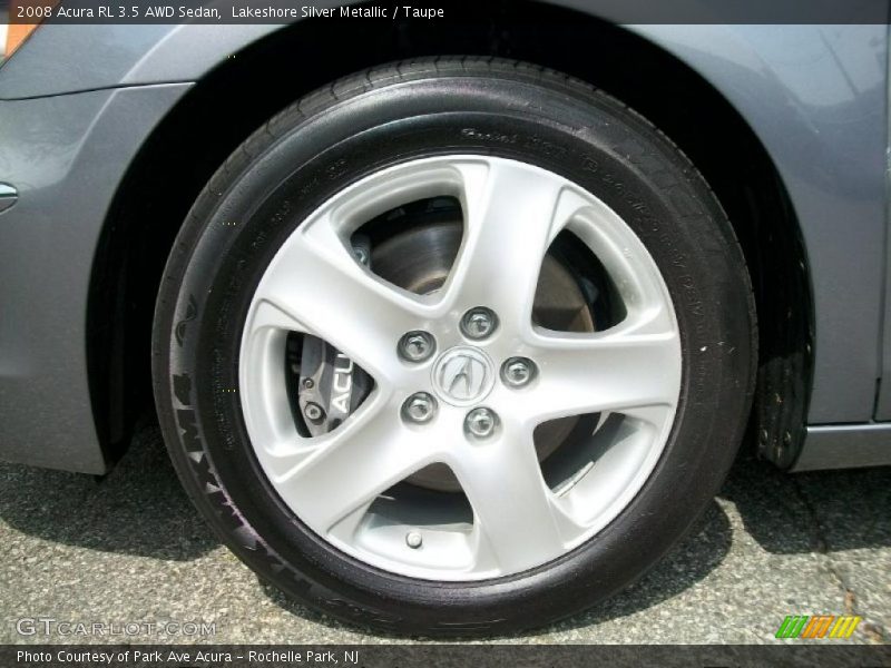 Lakeshore Silver Metallic / Taupe 2008 Acura RL 3.5 AWD Sedan