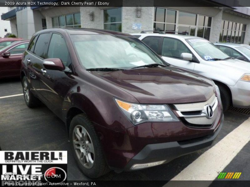Dark Cherry Pearl / Ebony 2009 Acura MDX Technology