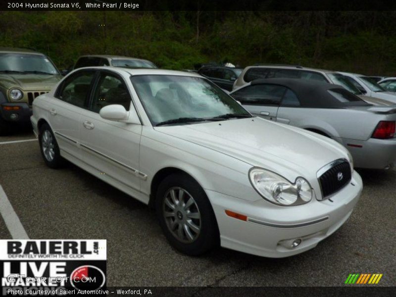 White Pearl / Beige 2004 Hyundai Sonata V6
