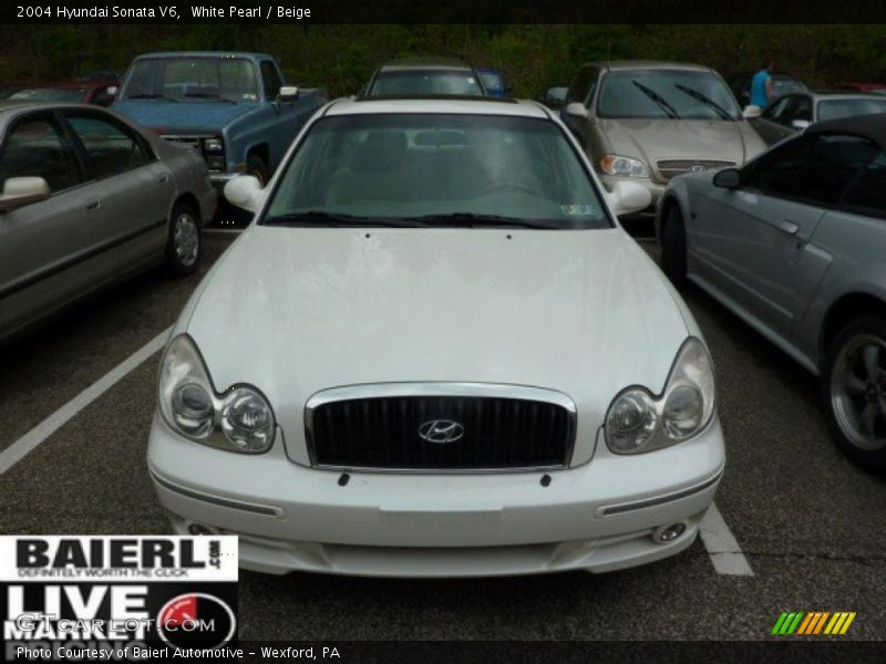 White Pearl / Beige 2004 Hyundai Sonata V6