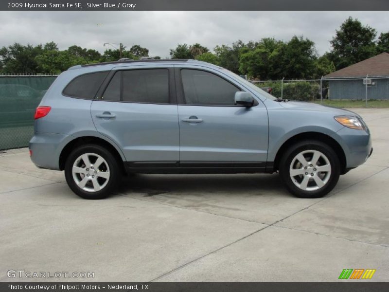 Silver Blue / Gray 2009 Hyundai Santa Fe SE