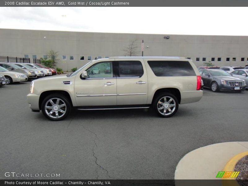 Gold Mist / Cocoa/Light Cashmere 2008 Cadillac Escalade ESV AWD
