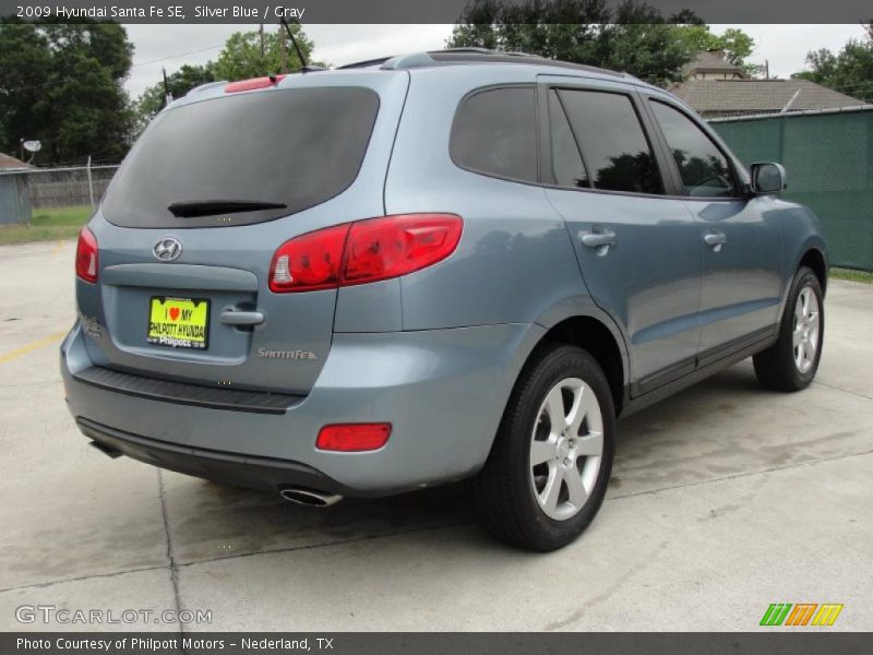 Silver Blue / Gray 2009 Hyundai Santa Fe SE