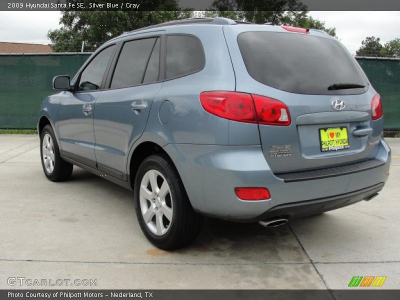 Silver Blue / Gray 2009 Hyundai Santa Fe SE