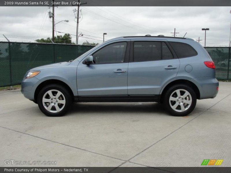 Silver Blue / Gray 2009 Hyundai Santa Fe SE