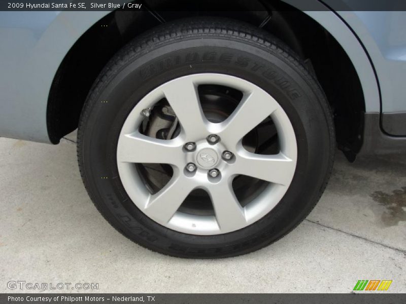 Silver Blue / Gray 2009 Hyundai Santa Fe SE