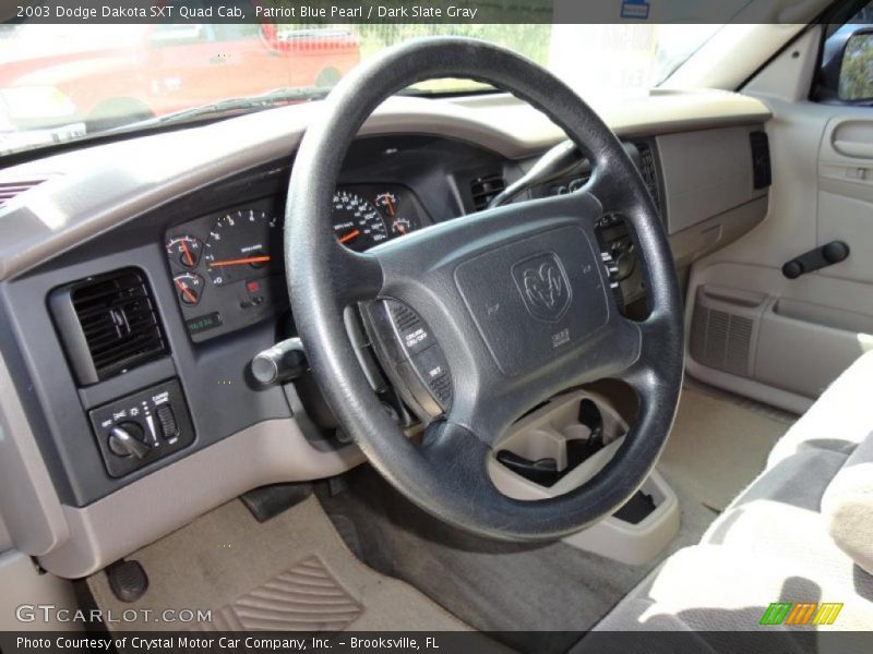 Patriot Blue Pearl / Dark Slate Gray 2003 Dodge Dakota SXT Quad Cab