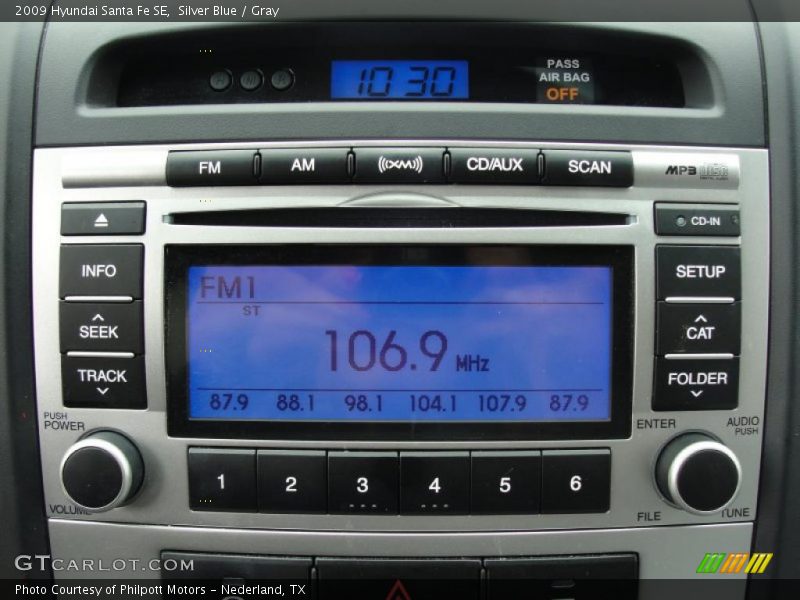 Silver Blue / Gray 2009 Hyundai Santa Fe SE
