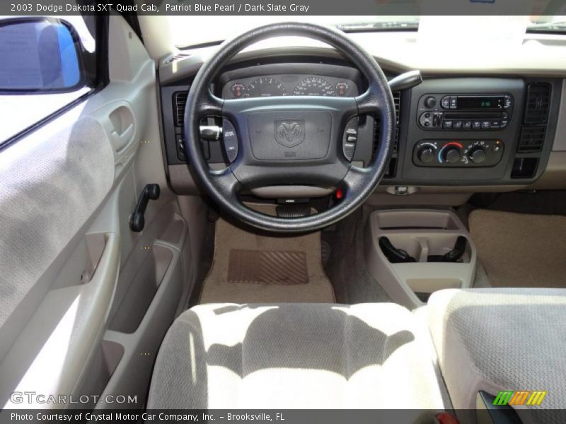 Patriot Blue Pearl / Dark Slate Gray 2003 Dodge Dakota SXT Quad Cab