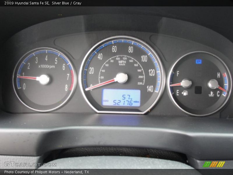 Silver Blue / Gray 2009 Hyundai Santa Fe SE