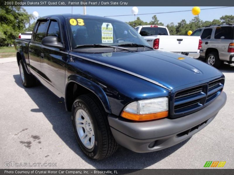 Patriot Blue Pearl / Dark Slate Gray 2003 Dodge Dakota SXT Quad Cab