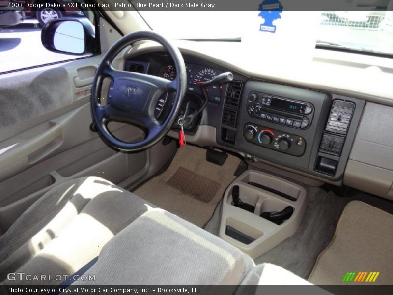 Patriot Blue Pearl / Dark Slate Gray 2003 Dodge Dakota SXT Quad Cab