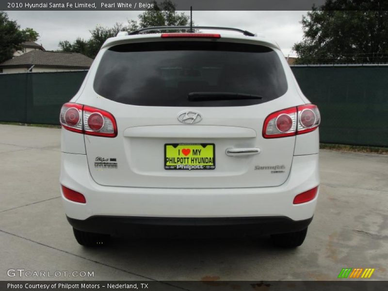 Pearl White / Beige 2010 Hyundai Santa Fe Limited