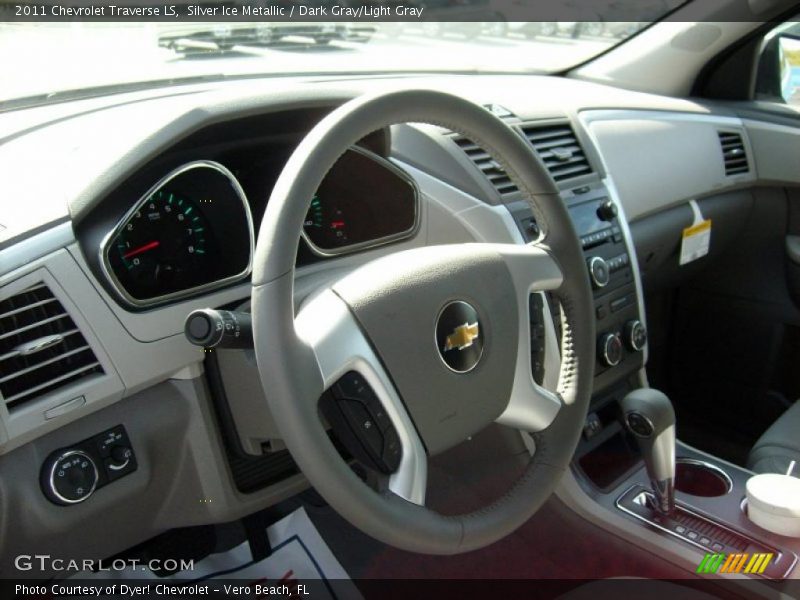 Silver Ice Metallic / Dark Gray/Light Gray 2011 Chevrolet Traverse LS